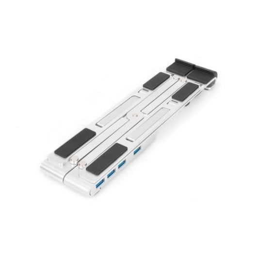Soporte para portátil Digitus DA-10070 aluminio ajustable, USB-C PD, hub 5 puertos, 10-17"