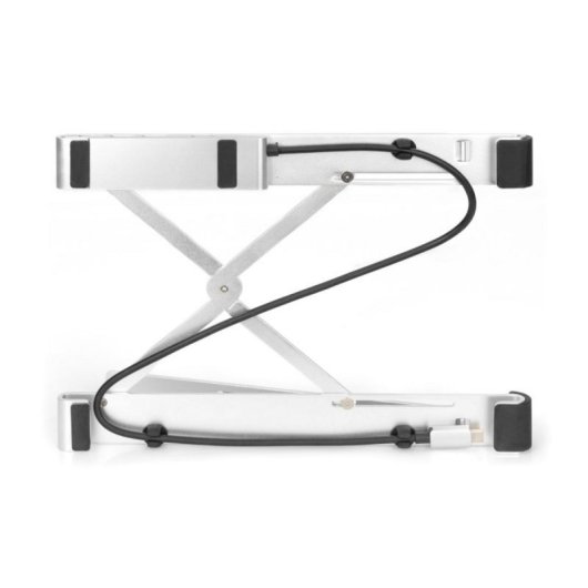 Soporte para portátil Digitus DA-10070 aluminio ajustable, USB-C PD, hub 5 puertos, 10-17"