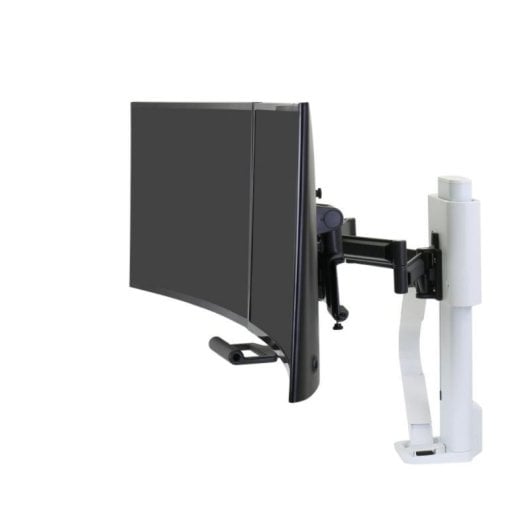 Soporte monitor Ergotron TRACE 45-631-216 blanco doble brazo, 9,8kg, hasta 27” inclinable