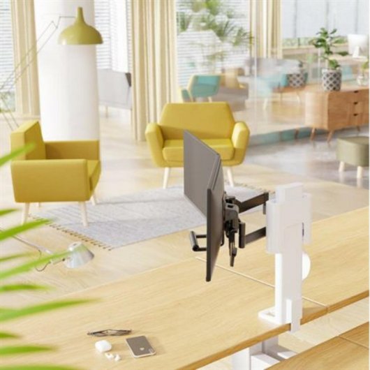 Soporte monitor Ergotron TRACE 45-631-216 blanco doble brazo, 9,8kg, hasta 27” inclinable