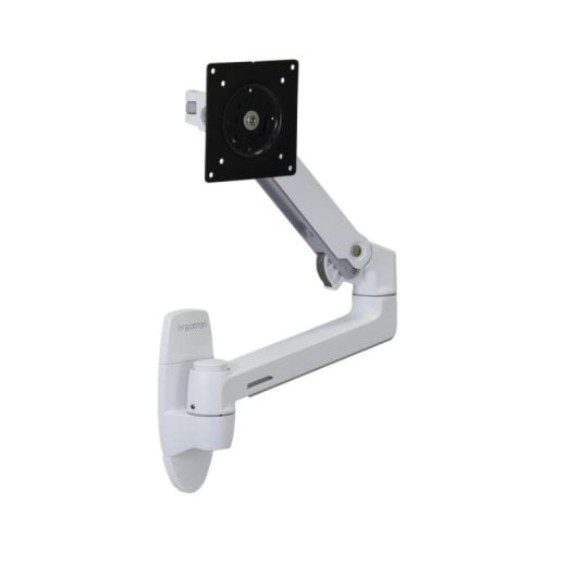 Brazo para monitor Ergotron LX de pared aluminio blanco, 34", 11,3kg, inclinación y giro avanzados