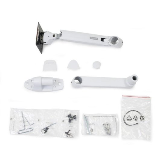 Brazo para monitor Ergotron LX de pared aluminio blanco, 34", 11,3kg, inclinación y giro avanzados