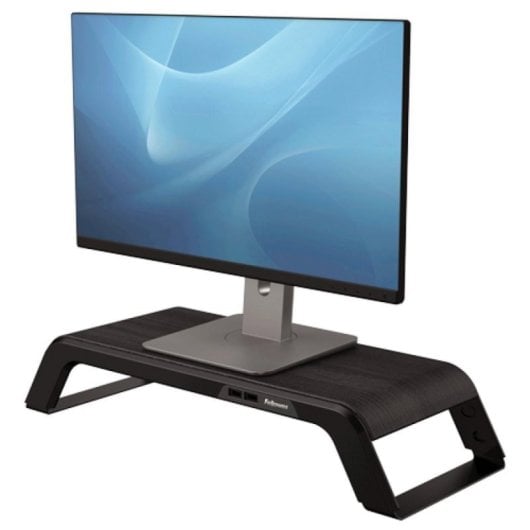 Soporte de escritorio Fellowes 8060501 18kg ajuste altura manual aluminio madera negro