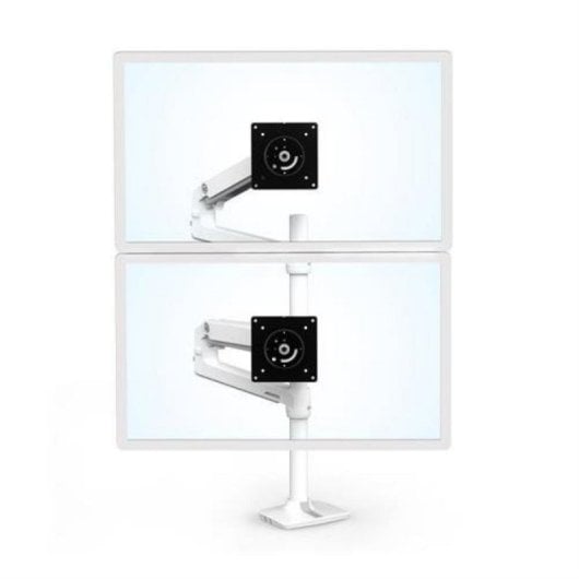 Bras de Montage Ergotron LX Double Empilé, 9,1 kg, 101,6 cm (40"), Ajustable, Blanc