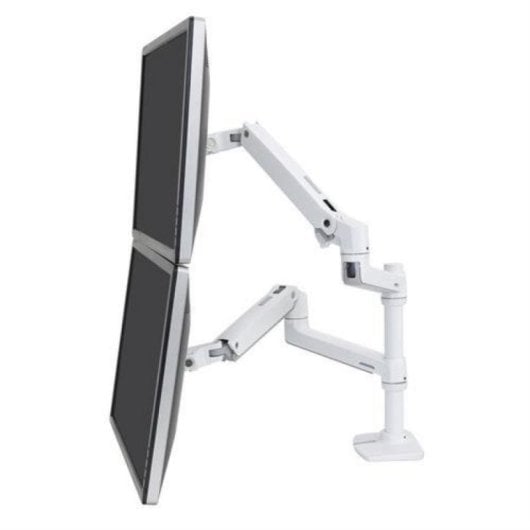 Soporte de Monitor Ergotron LX Series 45-492-216 Doble Apilado 18kg Ajuste Altura Blanco