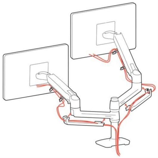 Soporte de Monitor Ergotron LX Series 45-492-216 Doble Apilado 18kg Ajuste Altura Blanco