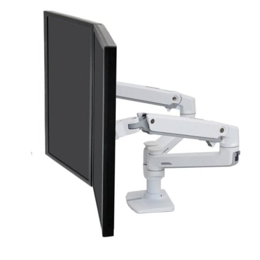 Soporte Monitor Ergotron LX 45-491-216 Blanco Ajuste Altura Doble Brazo hasta 27"/18,1Kg