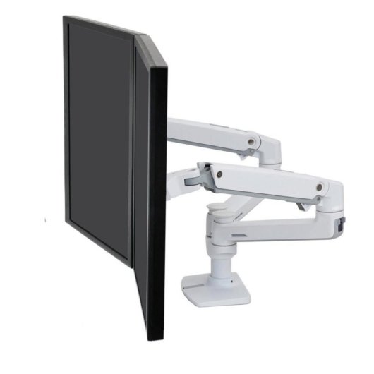 Soporte Monitor Ergotron LX 45-491-216 Blanco Ajuste Altura Doble Brazo hasta 27"/18,1Kg