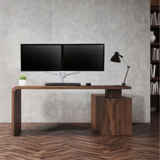 Soporte Monitor Ergotron LX 45-491-216 Blanco Ajuste Altura Doble Brazo hasta 27"/18,1Kg