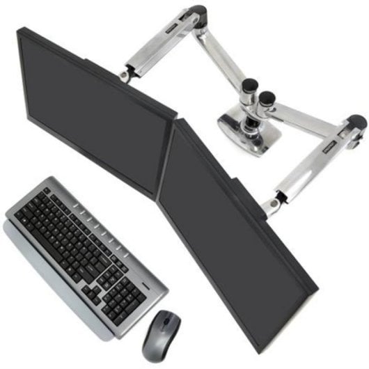 Soporte monitor Ergotron LX 45-245-026 doble brazo ajustable 2x27" 18,1kg plata