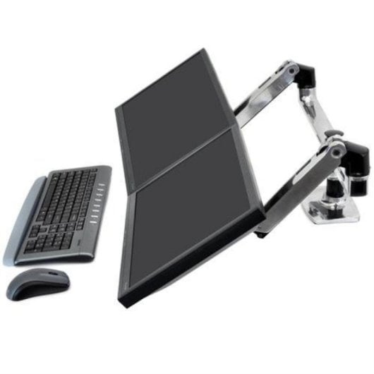 Soporte monitor Ergotron LX 45-245-026 doble brazo ajustable 2x27" 18,1kg plata