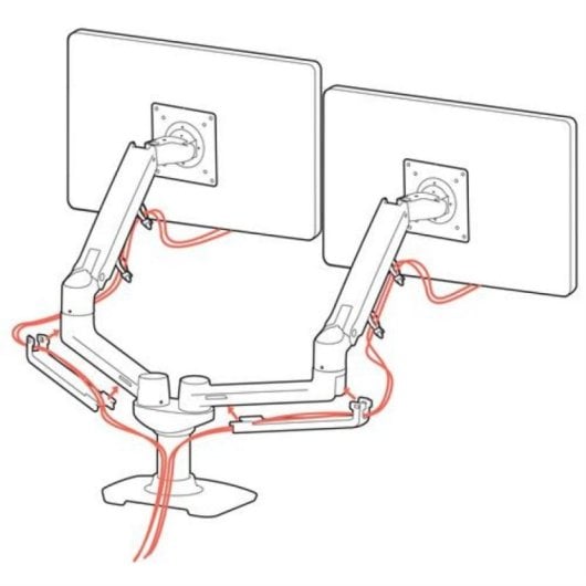 Soporte monitor Ergotron LX 45-245-026 doble brazo ajustable 2x27" 18,1kg plata