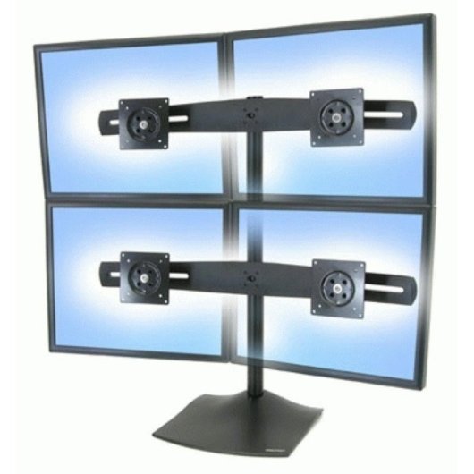 Soporte de monitor de escritorio Ergotron DS100 Quad 4 pantallas 14kg 24" VESA 100x100 negro