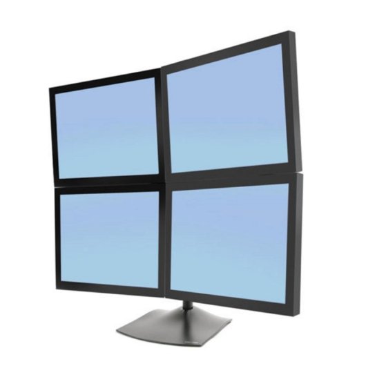 Soporte de monitor de escritorio Ergotron DS100 Quad 4 pantallas 14kg 24" VESA 100x100 negro