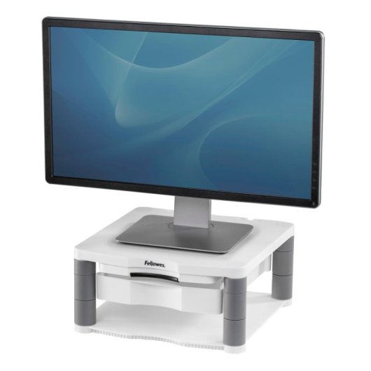 Soporte Escritorio Fellowes 91713 Platino Ajuste Manual Altura 36kg 21" con Cajón