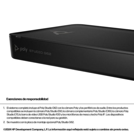 Système de Vidéoconférence Poly Studio G62 4K Ultra HD WiFi Bluetooth Noir