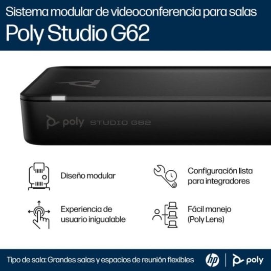 Système de vidéoconférence Poly Studio G62 4K Ultra HD, 10 personnes, Bluetooth, Ethernet, WiFi