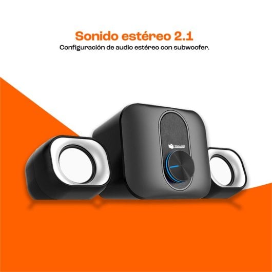 Altoparlanti PcCom Essential BassLine 2.1 11W Nero