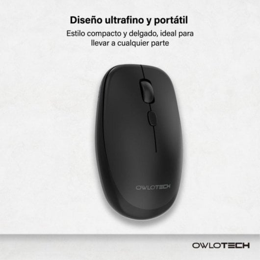 Ratón Owlotech M200 Wireless Bluetooth 6000 DPI Negro Slim Recargable USB-C Silencioso