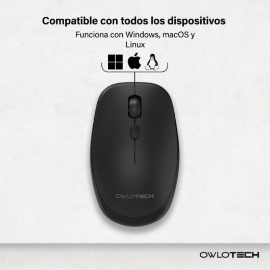 Ratón Owlotech M200 Wireless Bluetooth 6000 DPI Negro Slim Recargable USB-C Silencioso