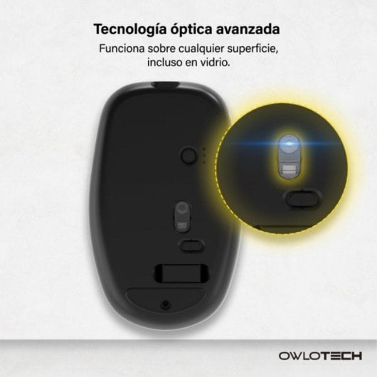 Ratón Owlotech M200 Wireless Bluetooth 6000 DPI Negro Slim Recargable USB-C Silencioso
