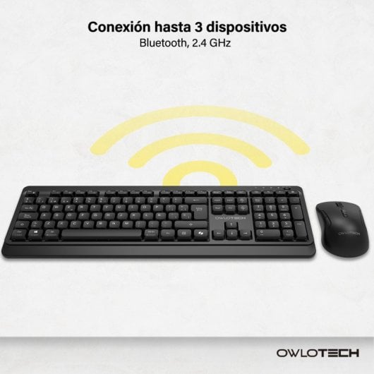 Owlotech MK300 Combo Tastiera wireless + Mouse + Tappetino per mouse nero