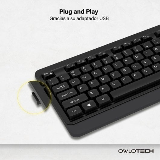 Owlotech MK300 Combo Tastiera wireless + Mouse + Tappetino per mouse nero
