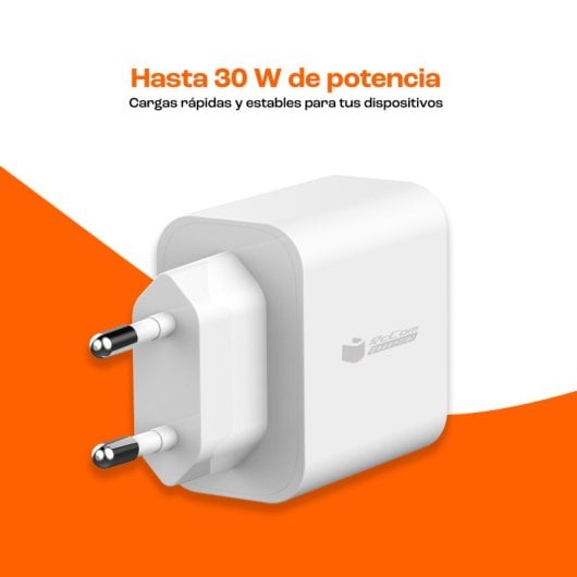 Carregador PcCom Essential 2x USB-C 30W + USB-A 3.0 Branco