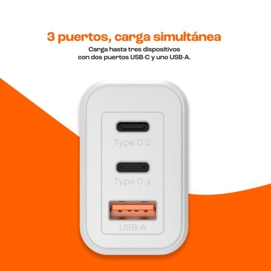Carregador PcCom Essential 2x USB-C 30W + USB-A 3.0 Branco