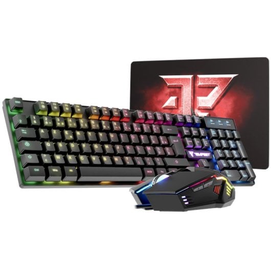 Tempest Calamity Combo 3 en 1 Gaming Teclado + Ratón + Alfombrilla Teclado Francés