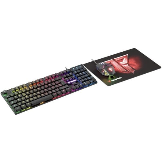 Tempest Calamity Combo 3 en 1 Gaming Teclado + Ratón + Alfombrilla Teclado Francés