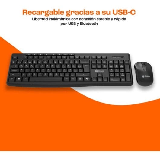 Clavier membrane PcCom Essential MK40 layout ES Copilot sans fil triple connexion