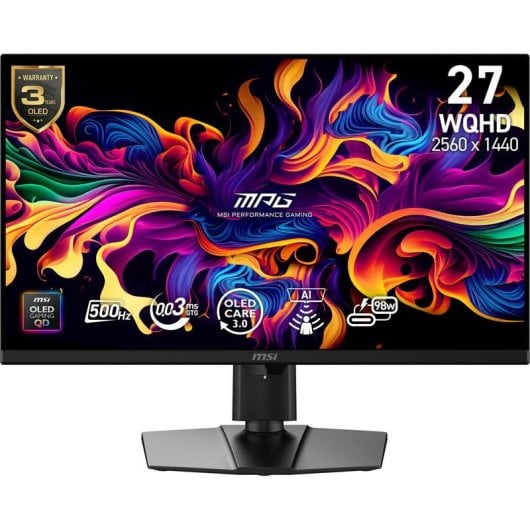 Monitor MSI MPG 271QRX 26.5" WQHD 500Hz QD-OLED USB-C HDR True Black 0.03ms