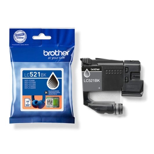 Cartucho de tinta Brother LC521BK Negro 500 páginas Pack individual