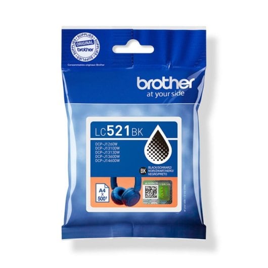 Cartucho de tinta Brother LC521BK Negro 500 páginas Pack individual