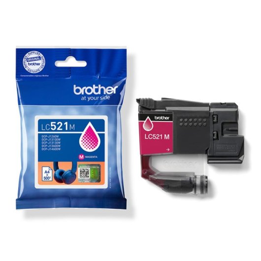 Tintenpatrone Brother LC521M Magenta 1 Stück 500 Seiten Pack einzelner Tintenpatrone Brother LC521M Magenta 1 Stück 500 Seiten Pack einzelner