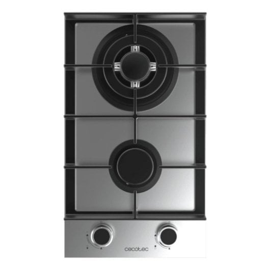 Placa Cecotec Bolero Squad G 2400F Inox Gas 2 Fuegos WOK Acero Inoxidable