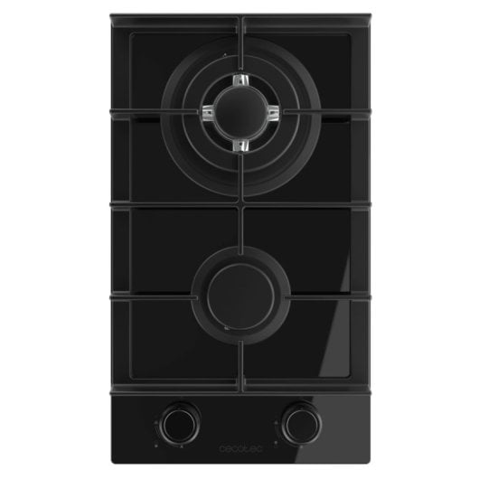 Plaque de gaz Cecotec Bolero Squad G 2400F Glass Black 2 feux WOK 5,2 kW Fonte