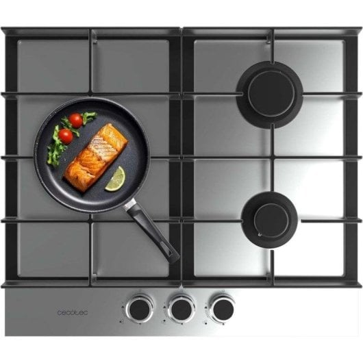 Plaque gaz Cecotec Bolero Squad G 3400F Inox WOK 3 feux Acier Inox