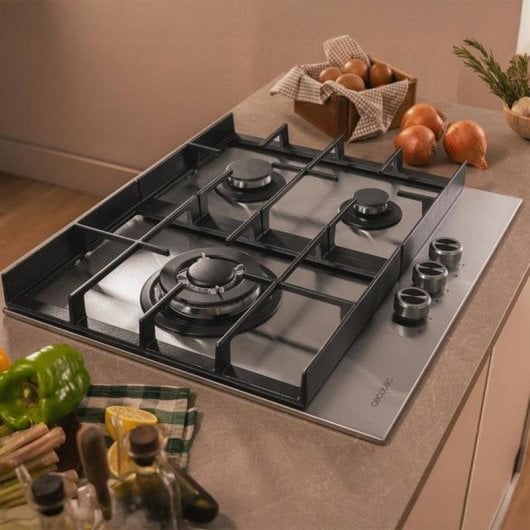 Plaque gaz Cecotec Bolero Squad G 3400F Inox WOK 3 feux Acier Inox