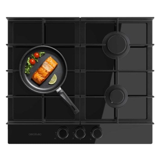 Plaque de cuisson Cecotec Bolero Squad G 3400F Glass Black 3 feux WOK verre noir