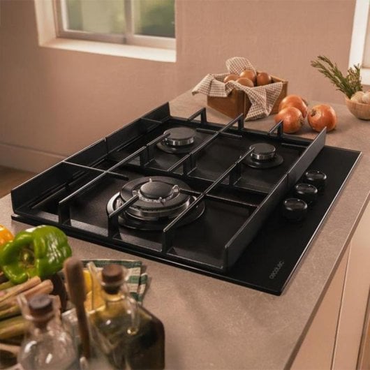 Plaque de cuisson Cecotec Bolero Squad G 3400F Glass Black 3 feux WOK verre noir