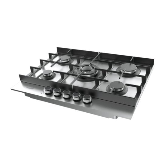 Placa de gas Cecotec Bolero Squad G 5400F Inox 5 fuegos WOK acero inoxidable