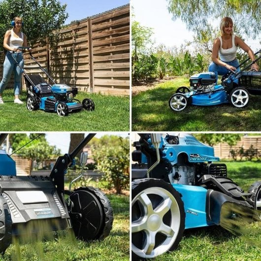 Cortacésped Cecotec Terrenator 3200.46 Total Z gasolina 145cc 46cm acero 4 en 1 ruedas XXL