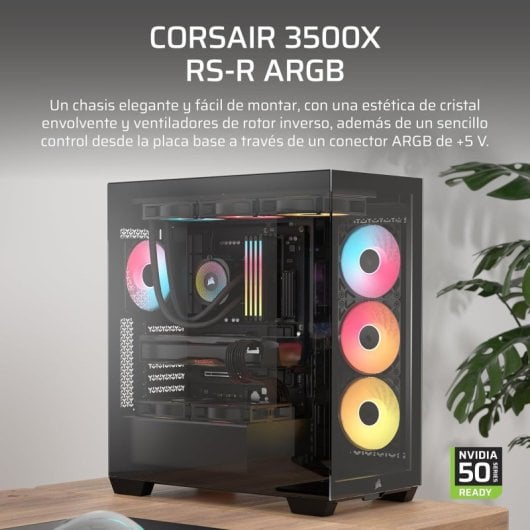 Corsair 3500X RS-R ARGB Caixa Semitorre E-ATX com 3x Ventoinhas e Vidro Temperado Preta