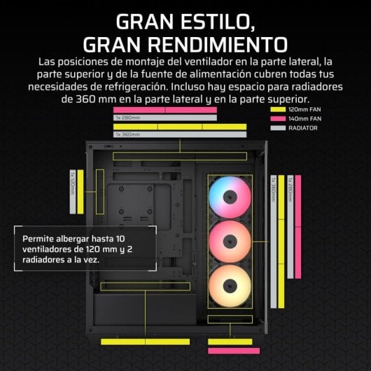 Corsair 3500X RS-R ARGB Caixa Semitorre E-ATX com 3x Ventoinhas e Vidro Temperado Preta