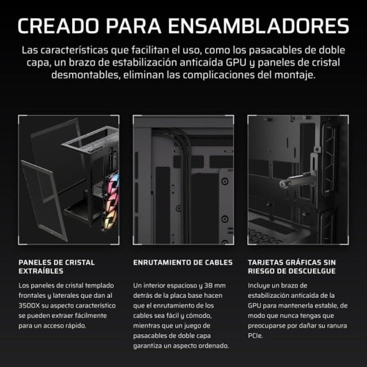 Corsair 3500X RS-R ARGB Caixa Semitorre E-ATX com 3x Ventoinhas e Vidro Temperado Preta
