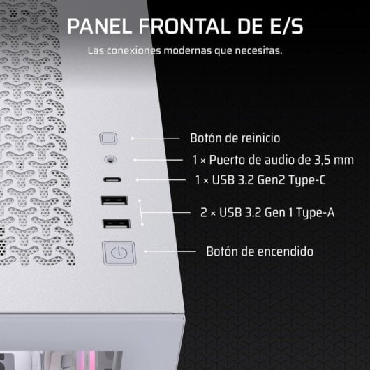 Caja PC CORSAIR 3500X RS-R ARGB Semitorre Blanco 3 Ventiladores Vidrio Templado