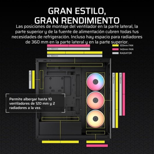 Corsair 3500X LX-R RGB Boîtier Moyen Tour en Verre Trempé pour PC