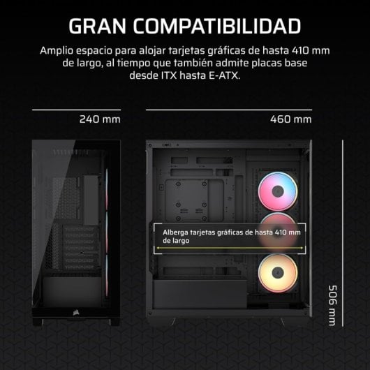 Corsair 3500X LX-R RGB Boîtier Moyen Tour en Verre Trempé pour PC